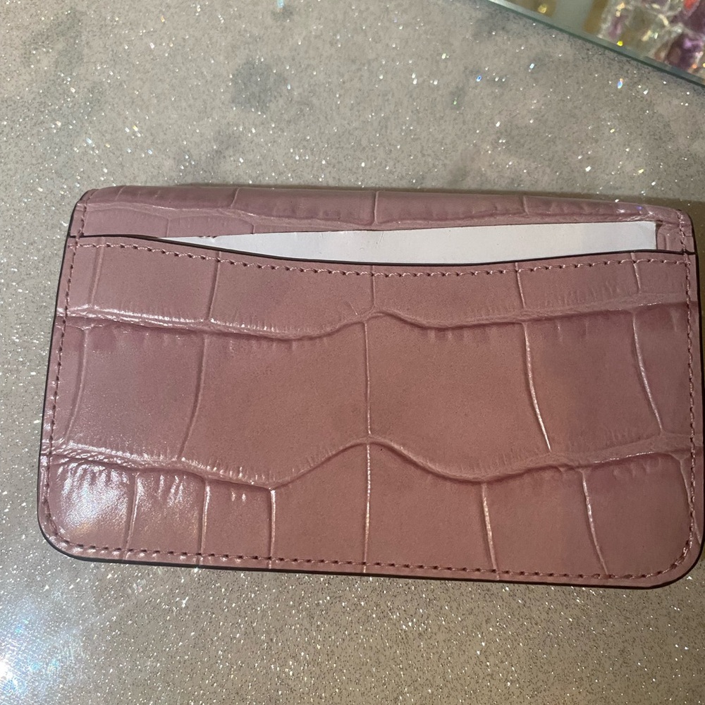 Croc-Embossed Slim Card Case In Ice Violet - Picture 2 of 2